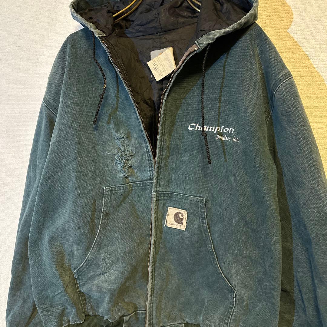 carhartt パーカー　カバーオール　ダメージ加工　90s 古着