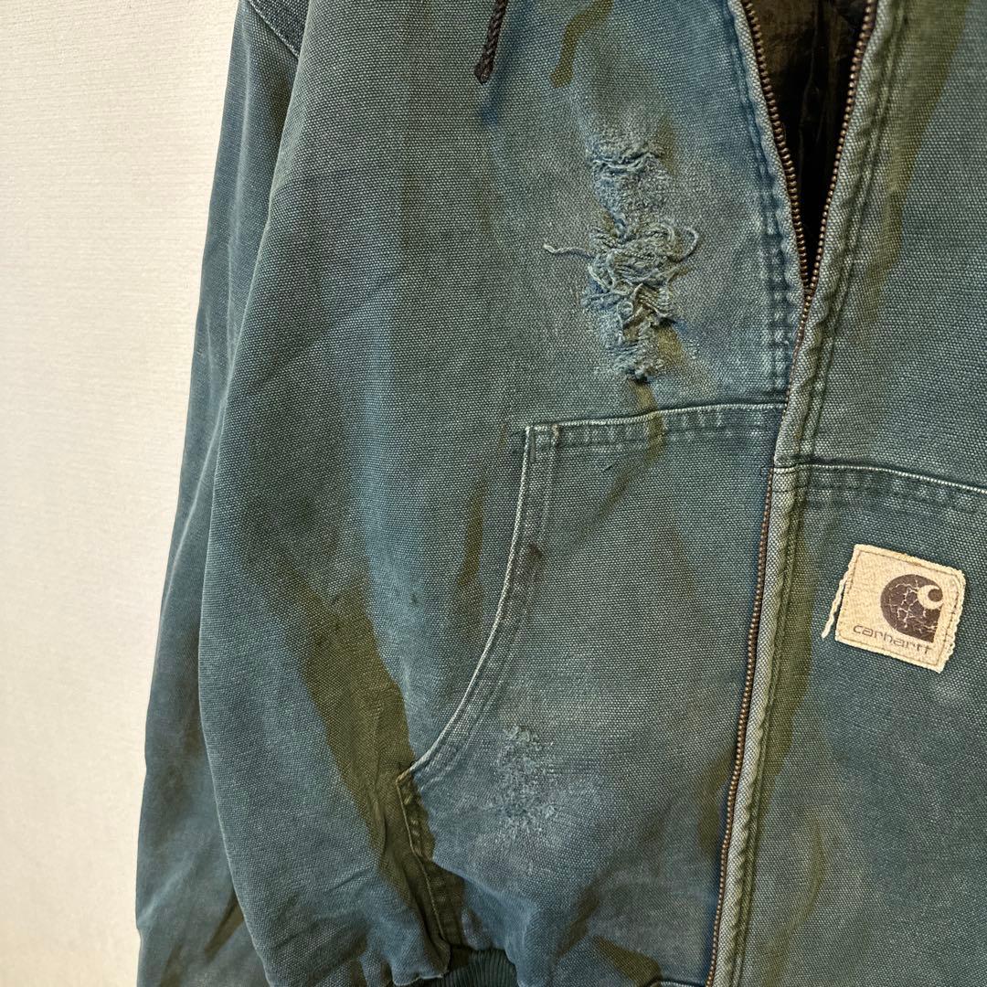 carhartt パーカー　カバーオール　ダメージ加工　90s 古着