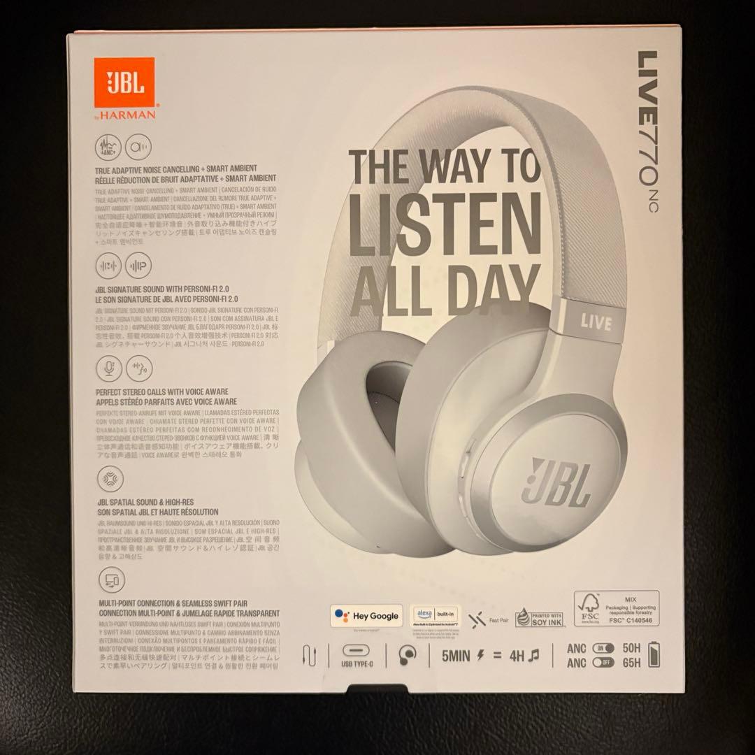 JBL LIVE 770NC ワイヤレスヘッドホン ホワイト