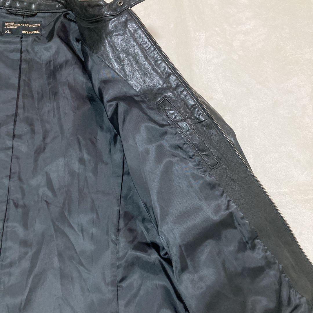 【美品】BACK NUMBER バックナンバー ゴートレザー ジャケット XL