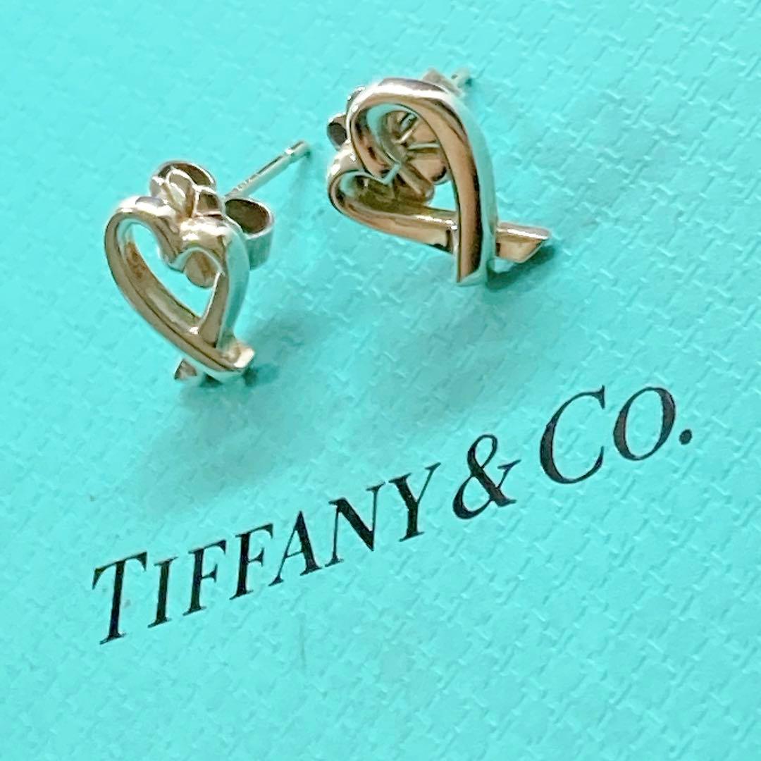 【美品】ティファニー ラビングハート ピアス 925 シルバー 両耳