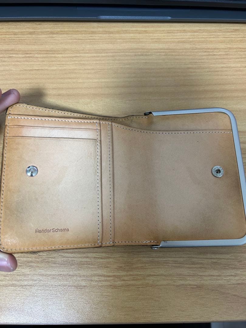 Hender Scheme hairy snap wallet black 美品