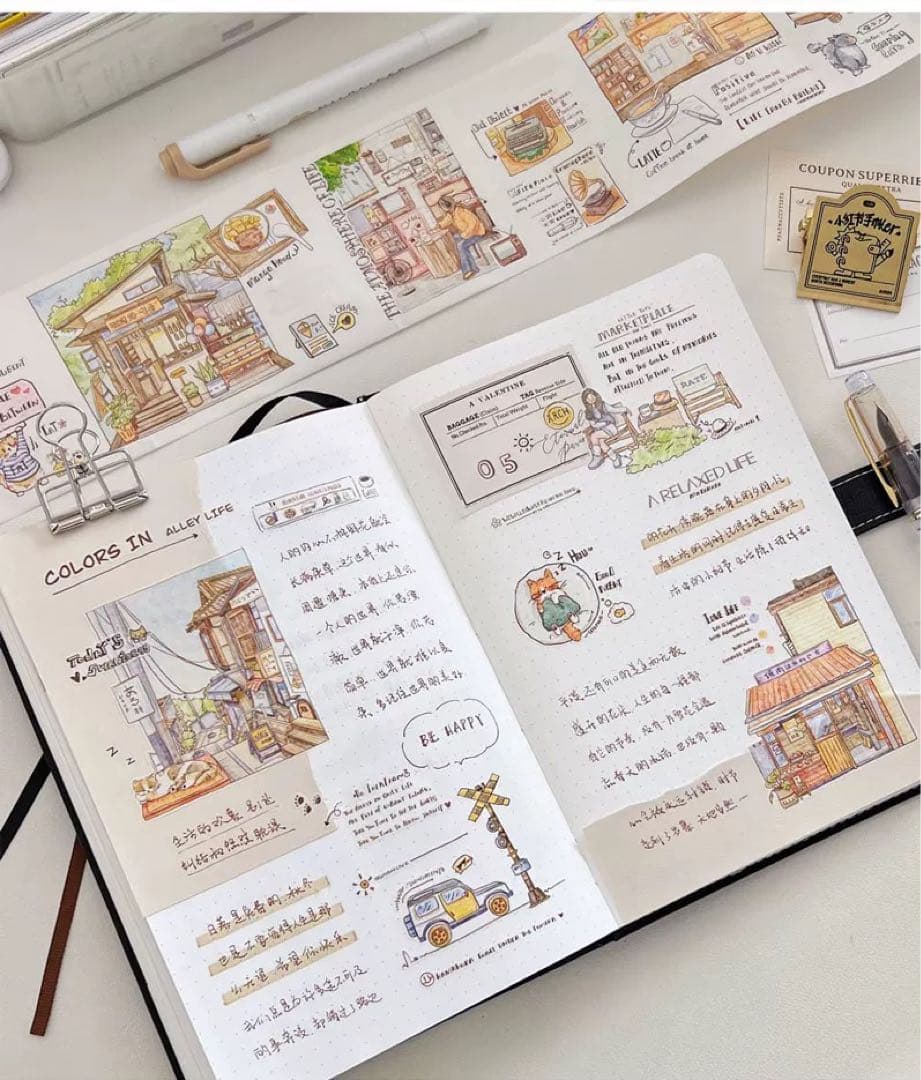 醒醒文创《小巷人家》海外マスキングテープ　マステ 【2384】