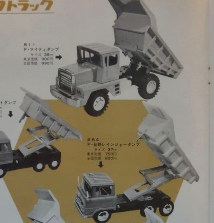 レトロ　米澤玩具（株）ブリキのダンプカー　長さ380×幅160×高さ195