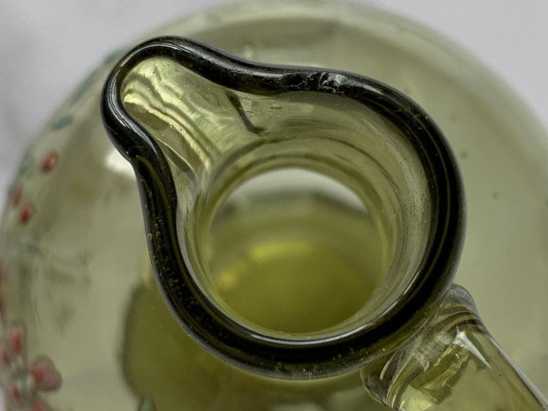 ✨特別価格✨エナメル絵吹きガラスカラフェ・リキュールグラスセットアンティーク