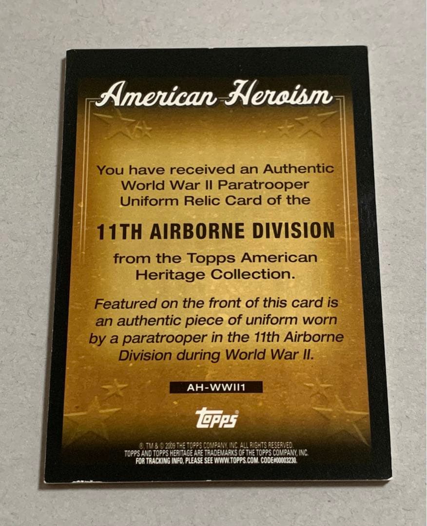 TOPPS HERITAGE アメリカ軍　第11空挺師団　第二次世界大戦