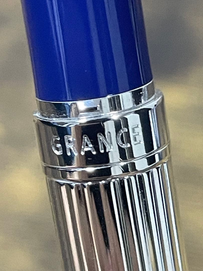 新品　ロジウムストライプ×マーブル　マリンブルー　グランセ　パイロット　万年筆