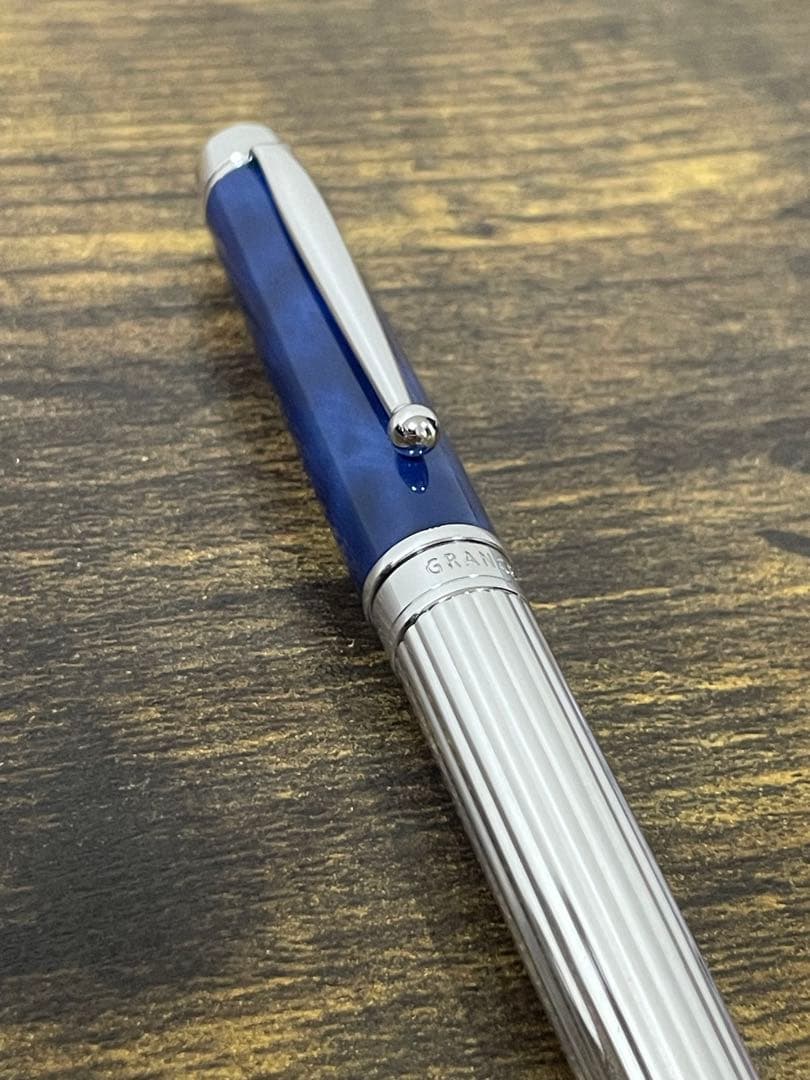新品　ロジウムストライプ×マーブル　マリンブルー　グランセ　パイロット　万年筆