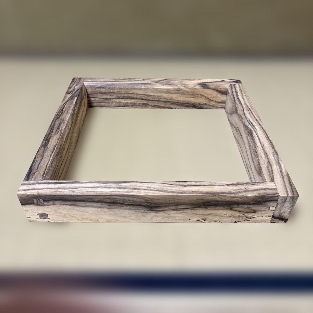 【茶道具】雄斎造　黒柿炉縁（共箱）★送料込★