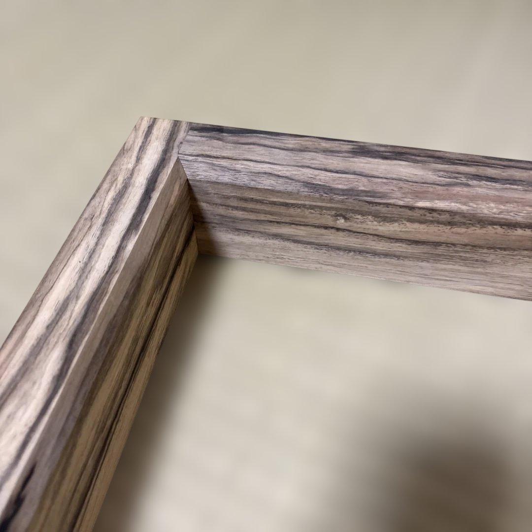 【茶道具】雄斎造　黒柿炉縁（共箱）★送料込★