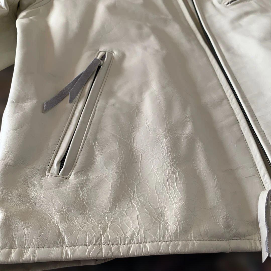 極美品　リューグー　馬革 シングルライダースジャケット　ライナー付き