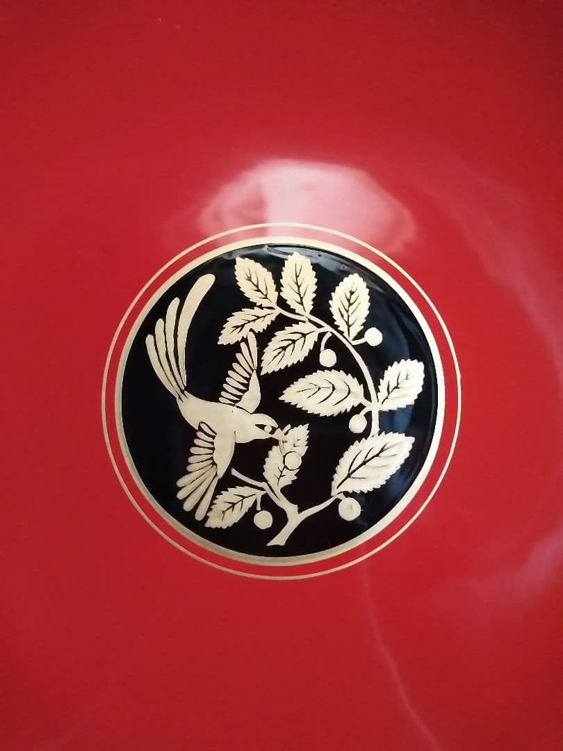 輪島塗　榎に百舌鳥　飾り皿　大皿