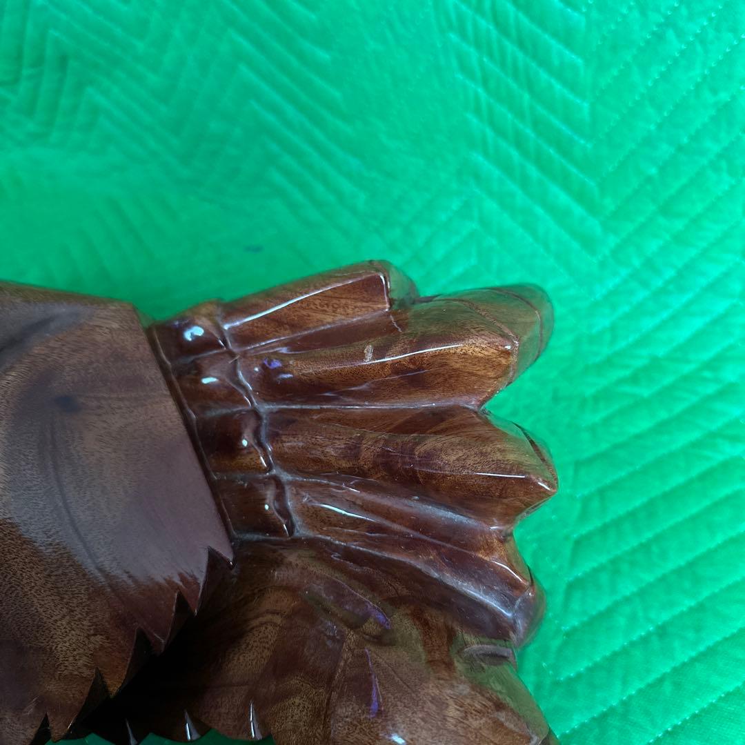 木彫り　蟹 カニ 隠し収納①