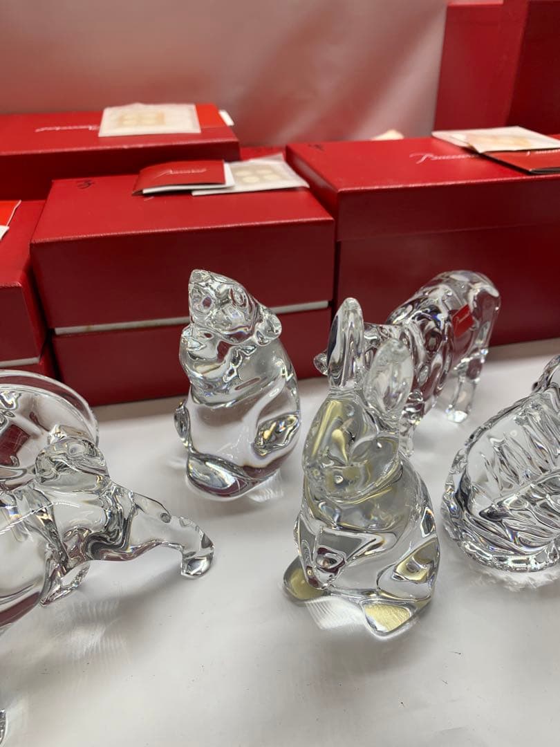 超美品　バカラ　十二支セット　クリスタルガラス 　干支の置物　12点セット箱あり