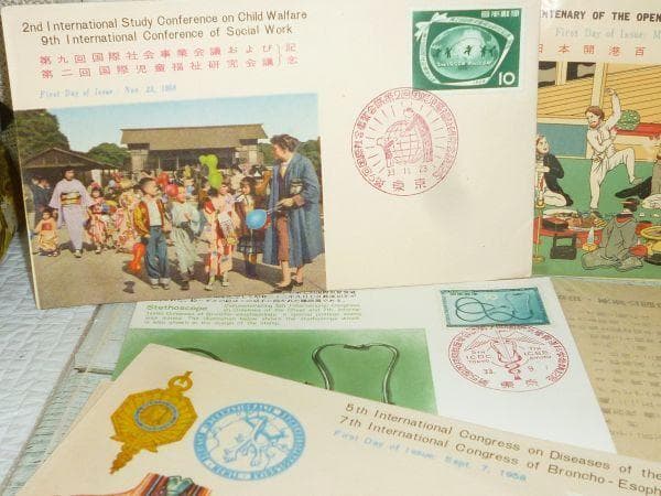 1958年が多く59年と64年が1枚 大量 初日カバー 電気機関車 電車 絵葉書