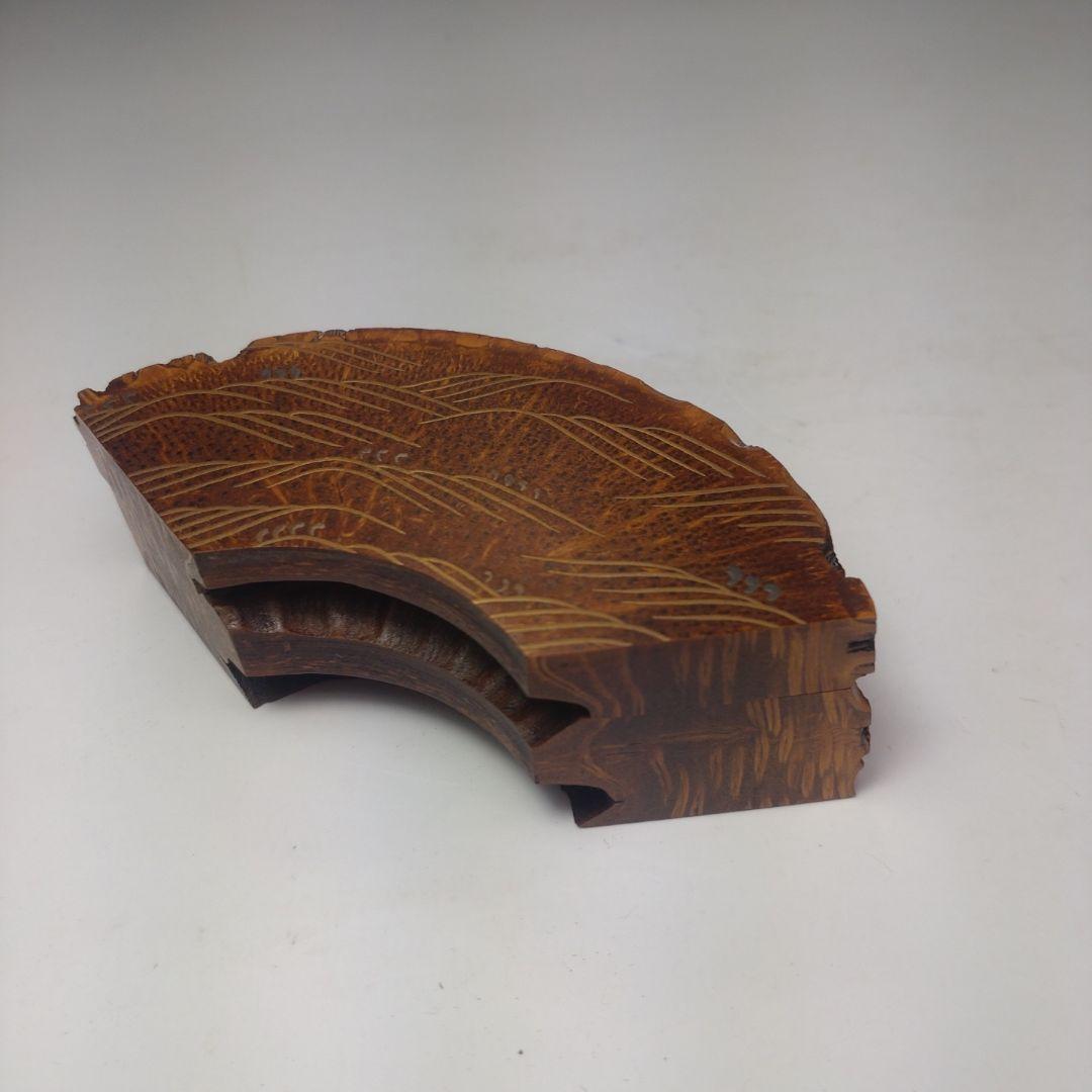 イ120 香合『海野宗泰作』『竹根蒔絵扇面香合』『大徳寺　福本積應　極箱』茶道具