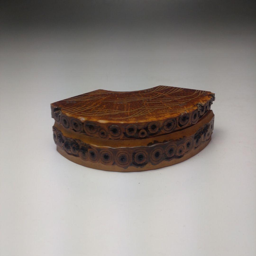 イ120 香合『海野宗泰作』『竹根蒔絵扇面香合』『大徳寺　福本積應　極箱』茶道具