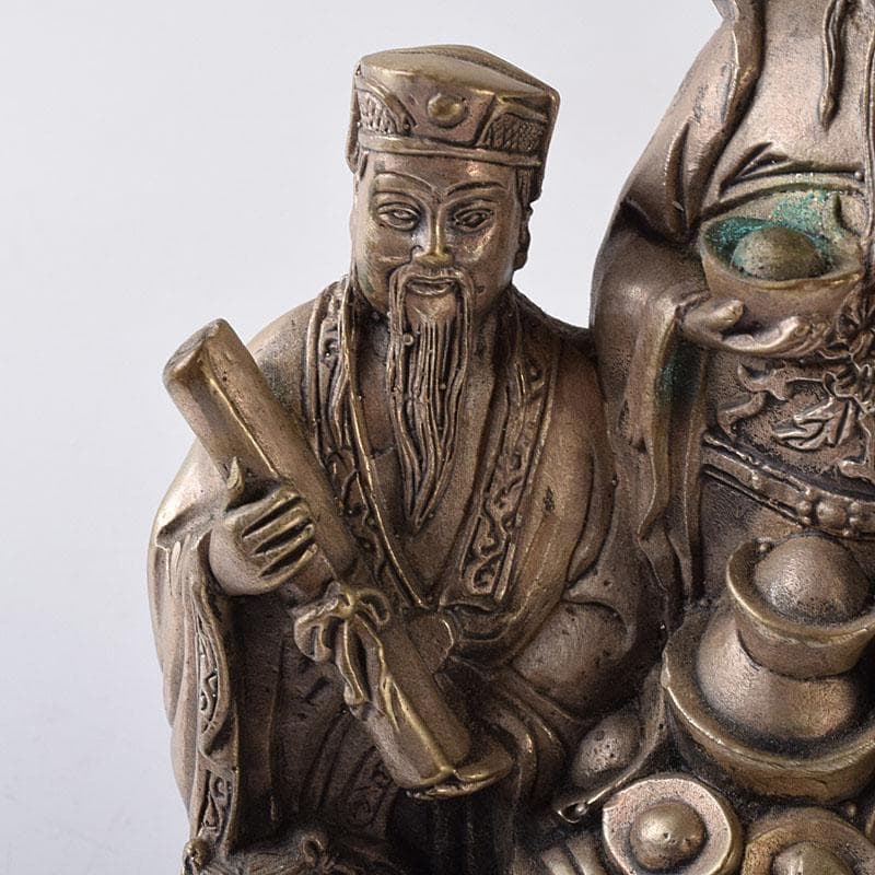 仏教美術　青銅古銅　福禄寿三星像　縁起物　置物　V　7833