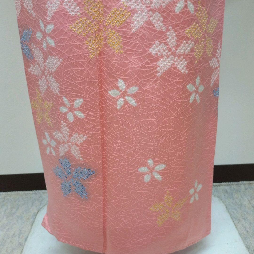 979　半額セール　正絹　三越お誂え　一つ紋　ピンク系　訪問着　4点フルセット
