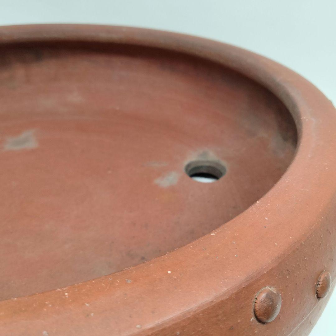 Ｔ182-1 中国 紫砂鉢 中国宜興 太鼓式 盆栽鉢 直径30cm　A