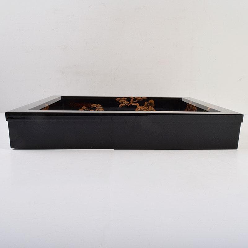 茶道具　輪島塗　組橋貞風作　老松蒔絵　炉縁　共箱　C　R9229B