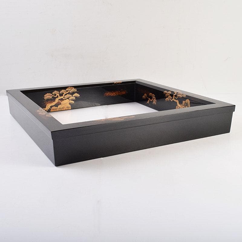 茶道具　輪島塗　組橋貞風作　老松蒔絵　炉縁　共箱　C　R9229B