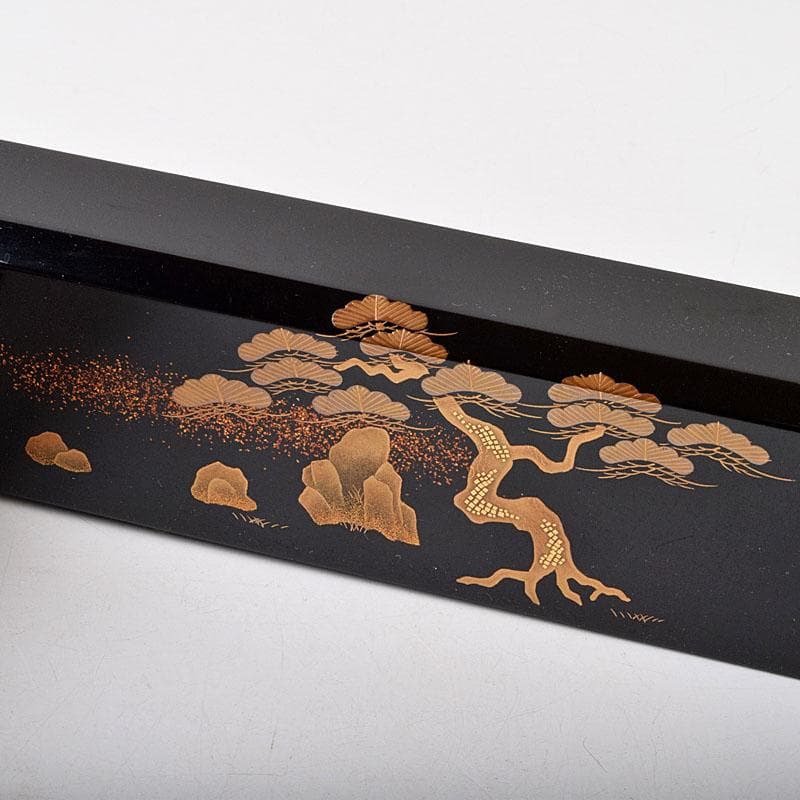 茶道具　輪島塗　組橋貞風作　老松蒔絵　炉縁　共箱　C　R9229B