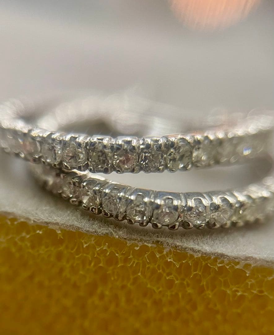 Pt900 フープ ピアス ダイヤモンド 016ct プラチナ