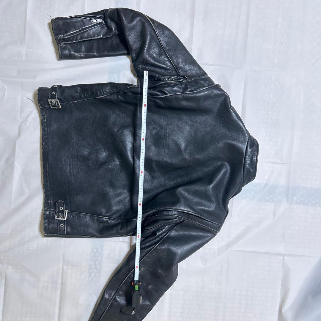 Schott ショット シングルライダース レザー 米国製 40 黒　中ボア無し