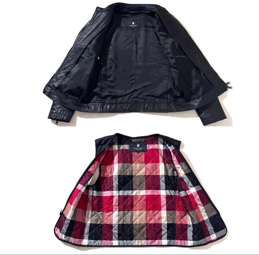 【良品】ブラックレーベルクレストブリッジ　ライダースジャケット　2WAYライナー