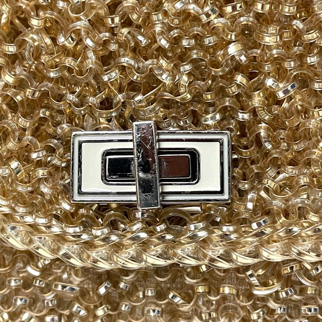 美品 アンテプリマ ワイヤーバッグ ルケット リング ビジュー 金具 ゴールド