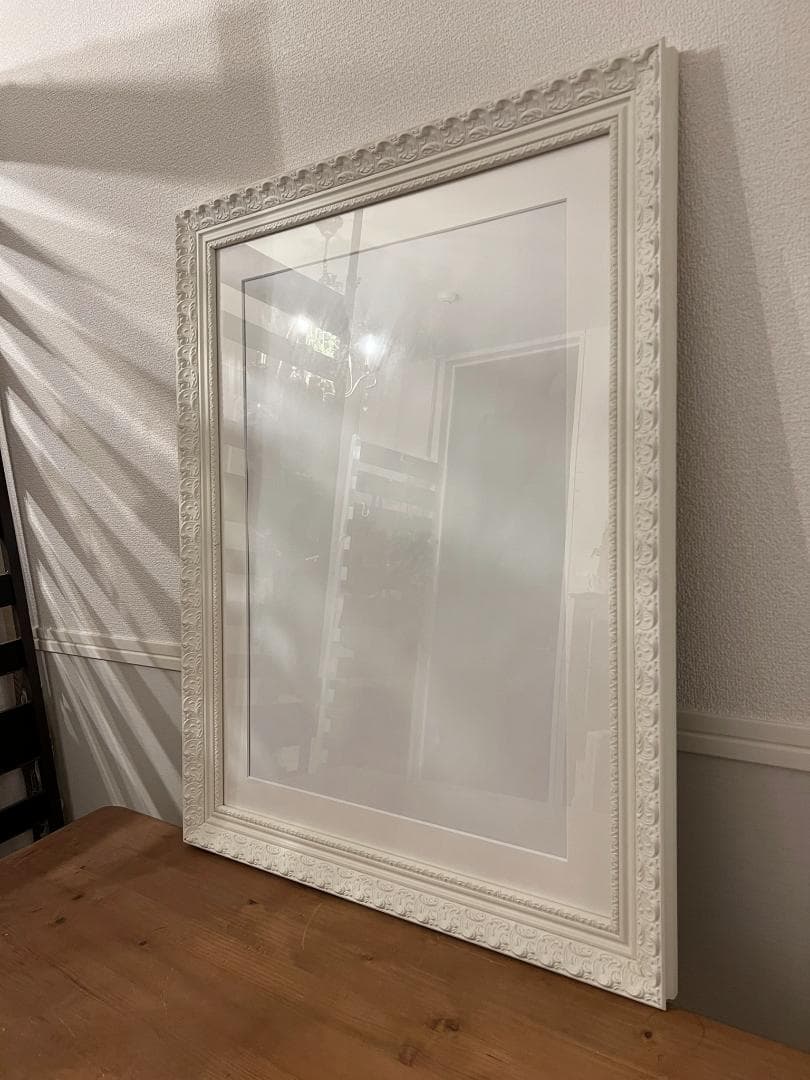 大型 白装飾フレーム額縁 長方形