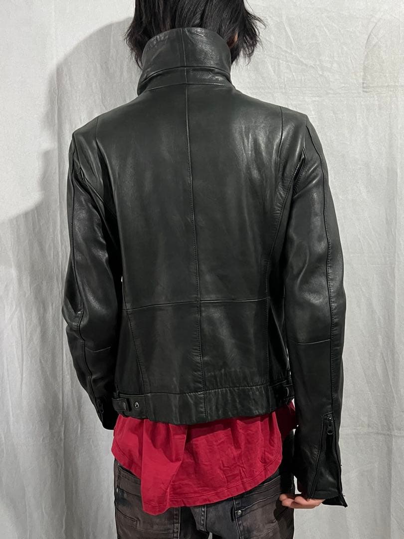 ジャケット・アウター \"EDGE RUPERT\" High-Neck Leather Jacket