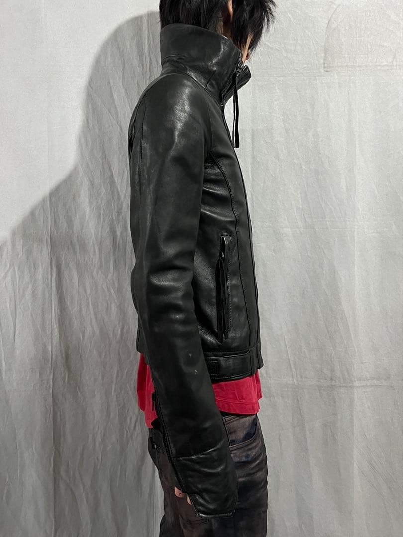 ジャケット・アウター \"EDGE RUPERT\" High-Neck Leather Jacket