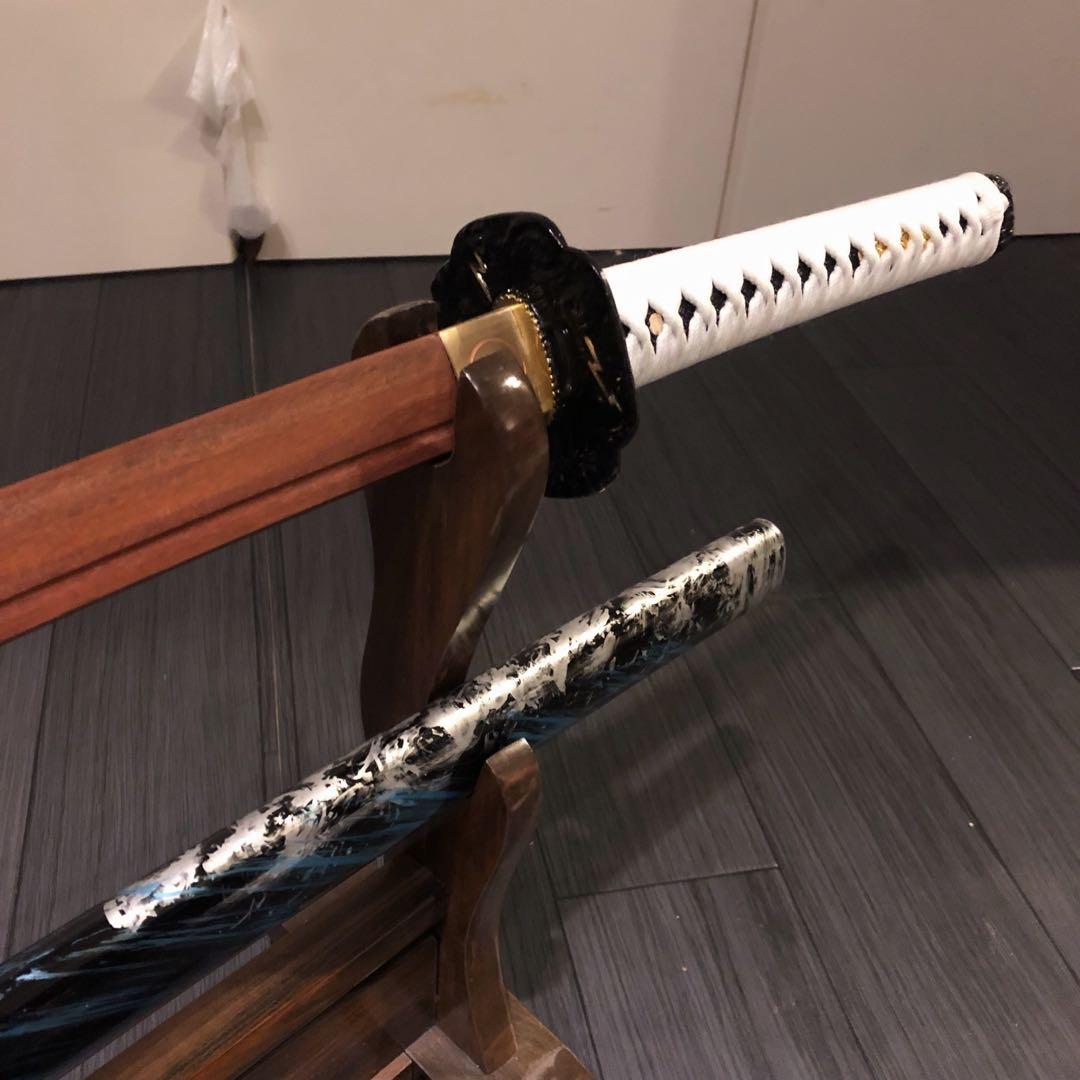 美品　高級模造刀　ローズウッド　木刀　鞘付き木刀　拵え　高級居合刀　白拵え