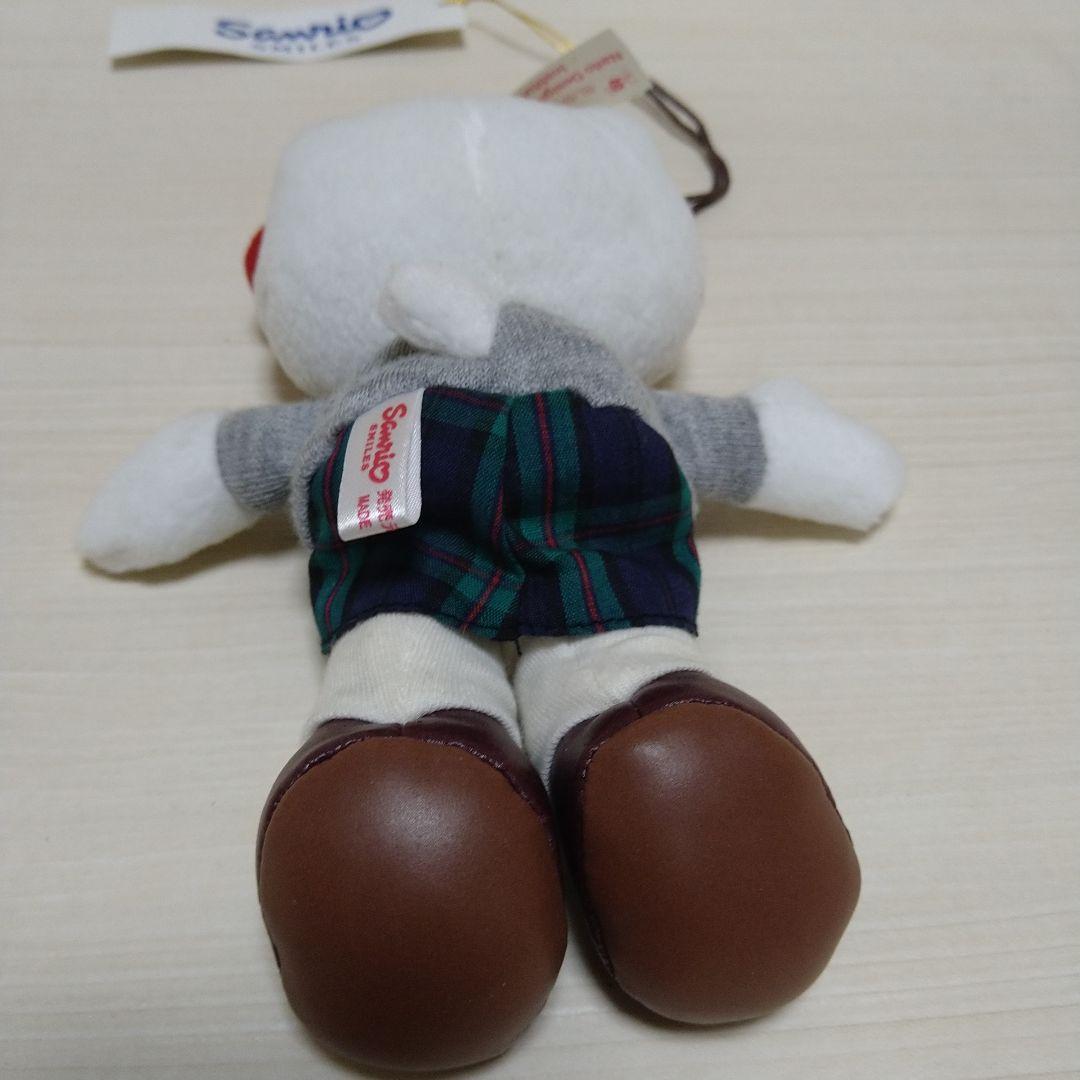 当時物　ハローキティ ぬいぐるみストラップ　制服キティ　足長キティ