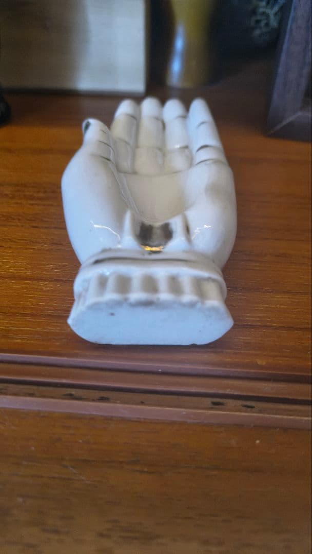 ヴィンテージ 陶器 ハンドディッシュ JAPAN刻印 金彩 ハンドモチーフ