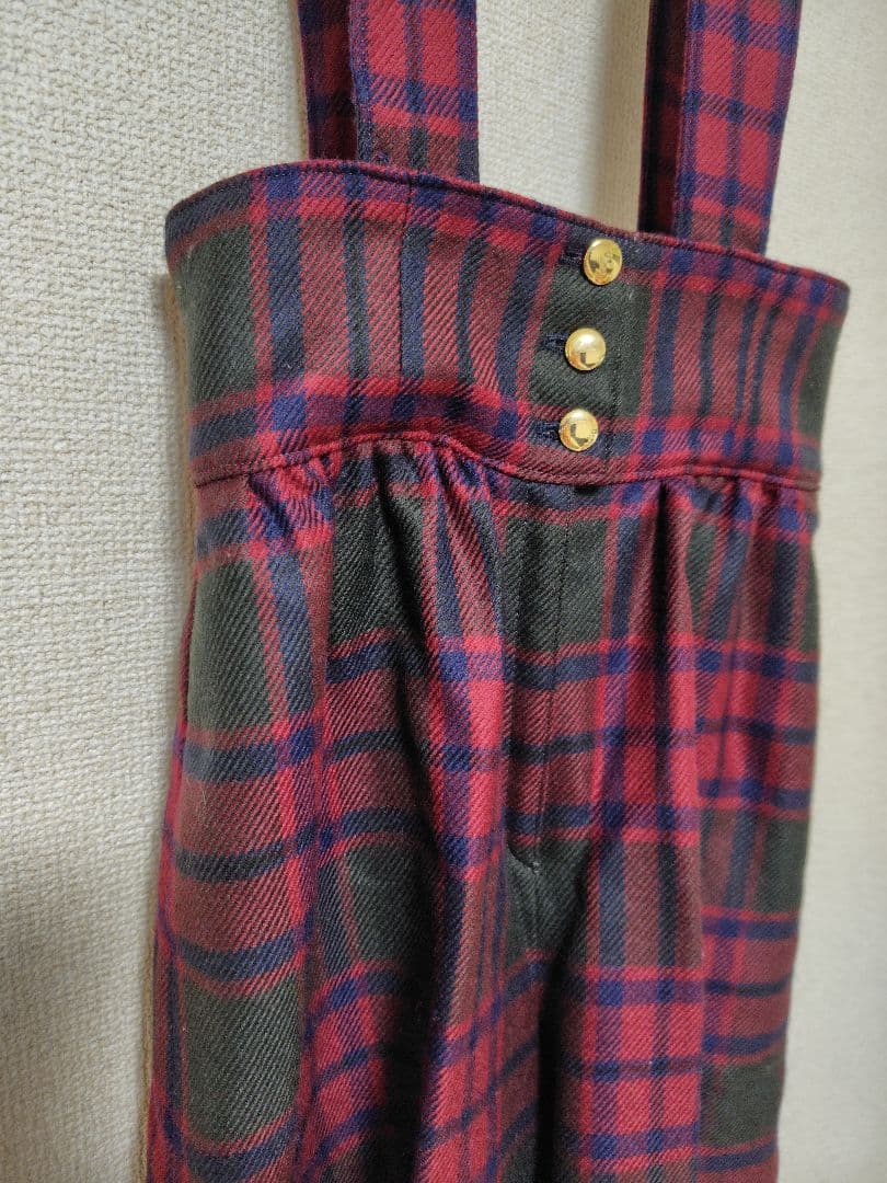 新品VIVID BOUTIQUEロングキュロットサスペンダー付きタータンチェック