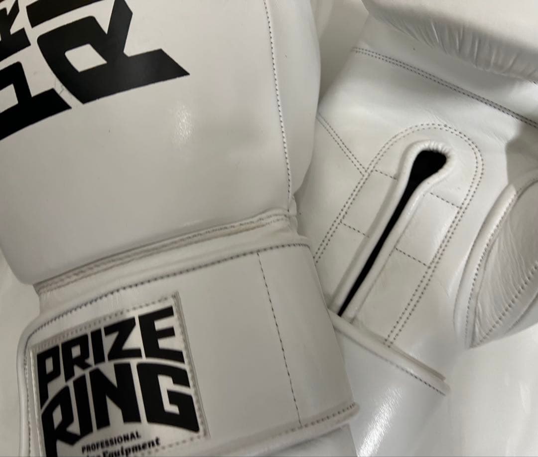 プライズリング　ボクシンググローブ　本革製 白14oz