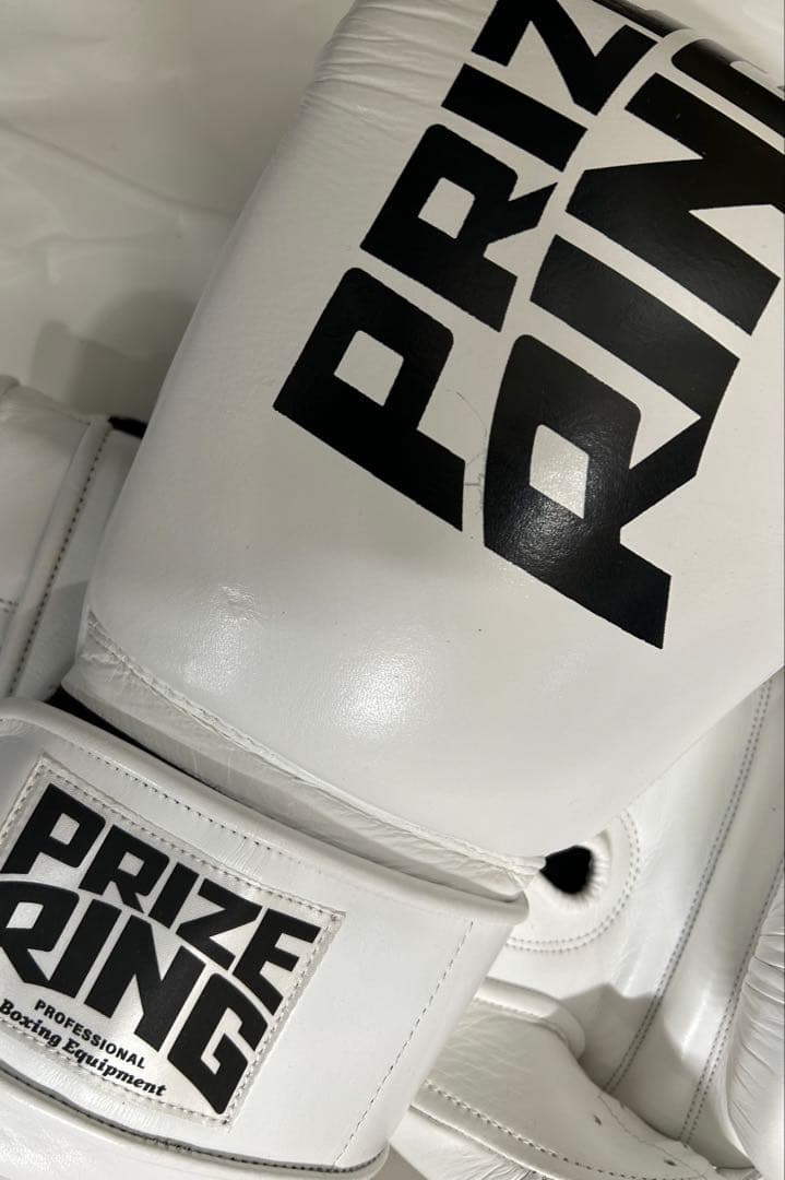 プライズリング　ボクシンググローブ　本革製 白14oz