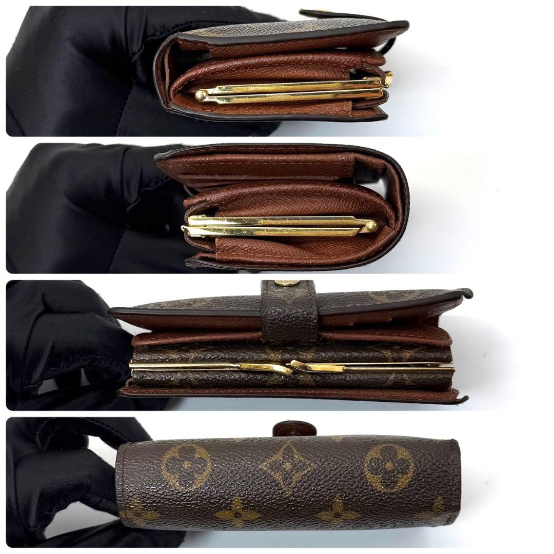 良品. ルイヴィトン モノグラム ポルトモネ ビエ ヴィエノワ がま口 茶 財布