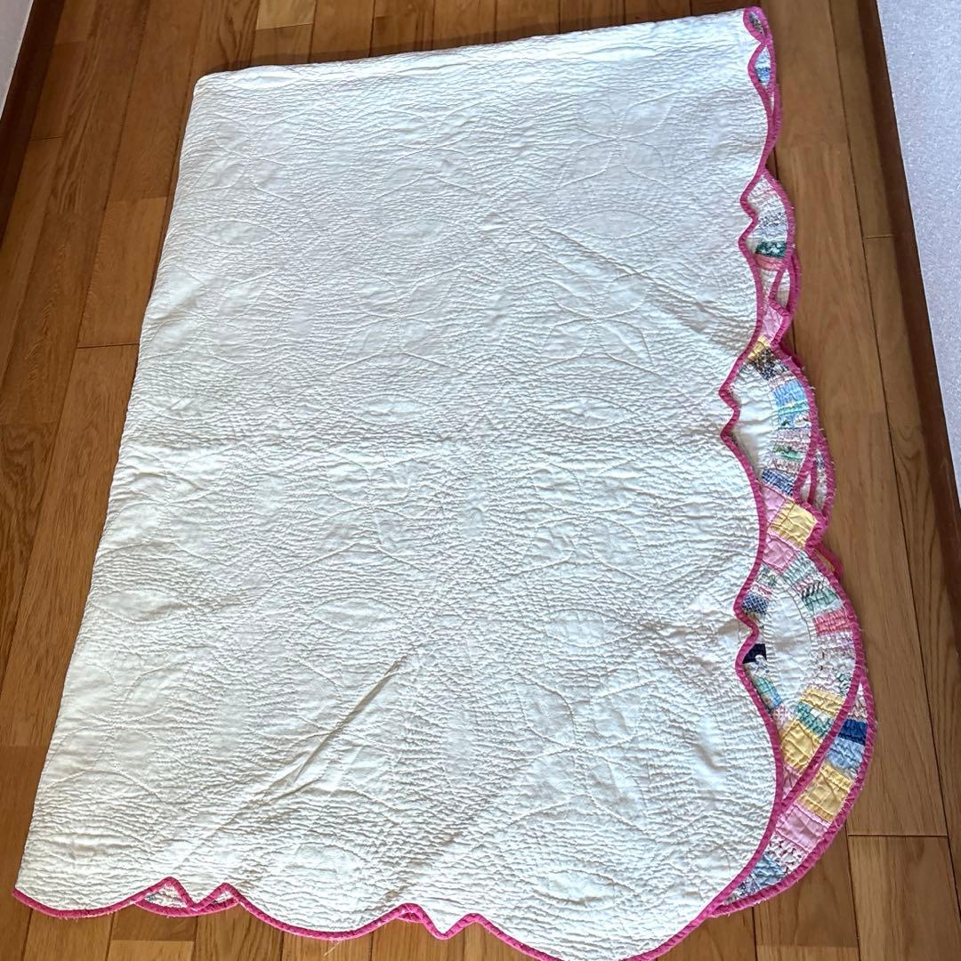 【稀少】【美品】アメリカンアンティーク⭐︎ダブルウエディング　約224×166cm