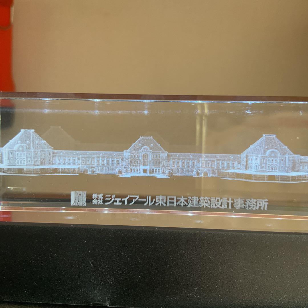 JR東京駅　限定LED付きクリスタルアート 立体彫刻