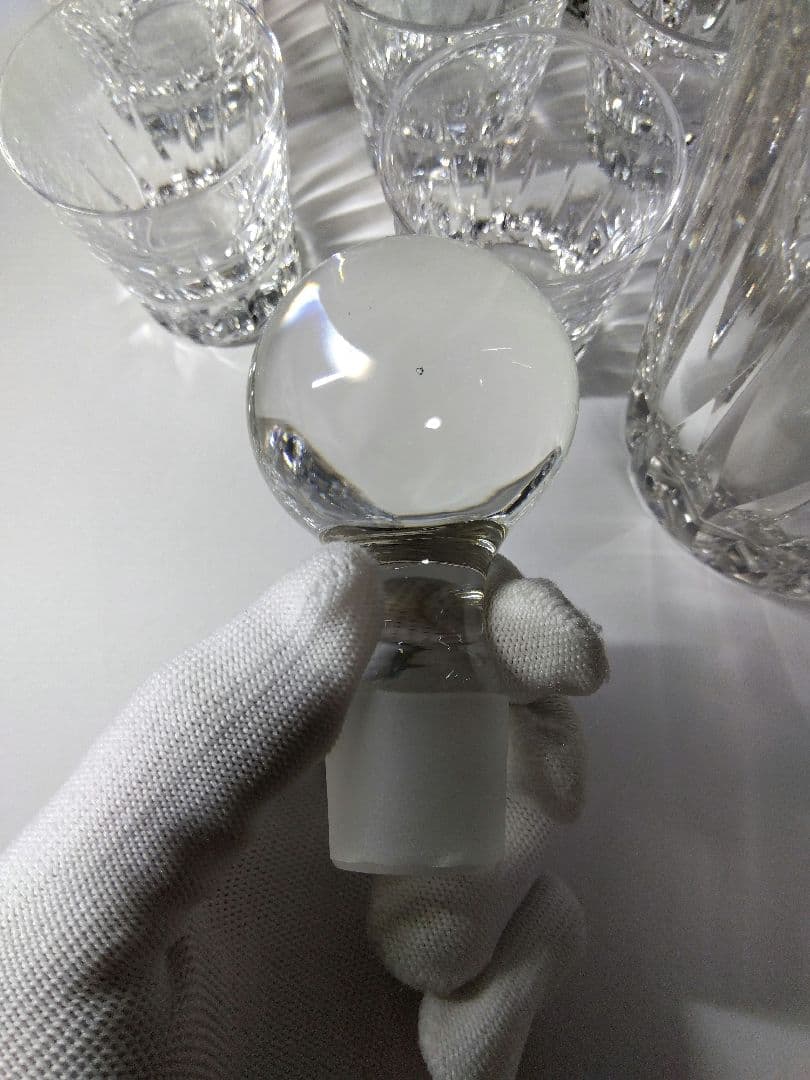 昭和レトロ　未使用　HOYAクリスタル　クリスタルデキャンタ＆ショットグラス