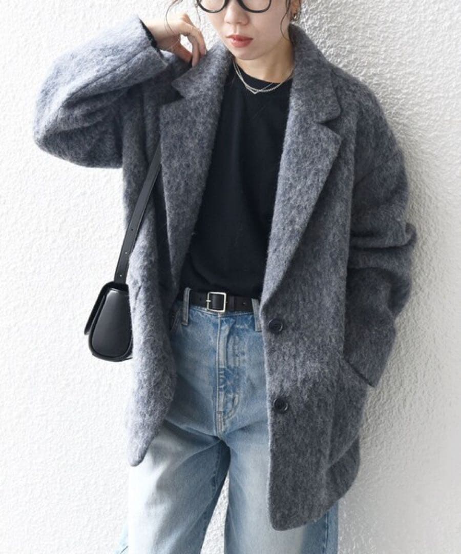 SHIPS any: ☆ ウール ミックス シャギー シングル コート　新品