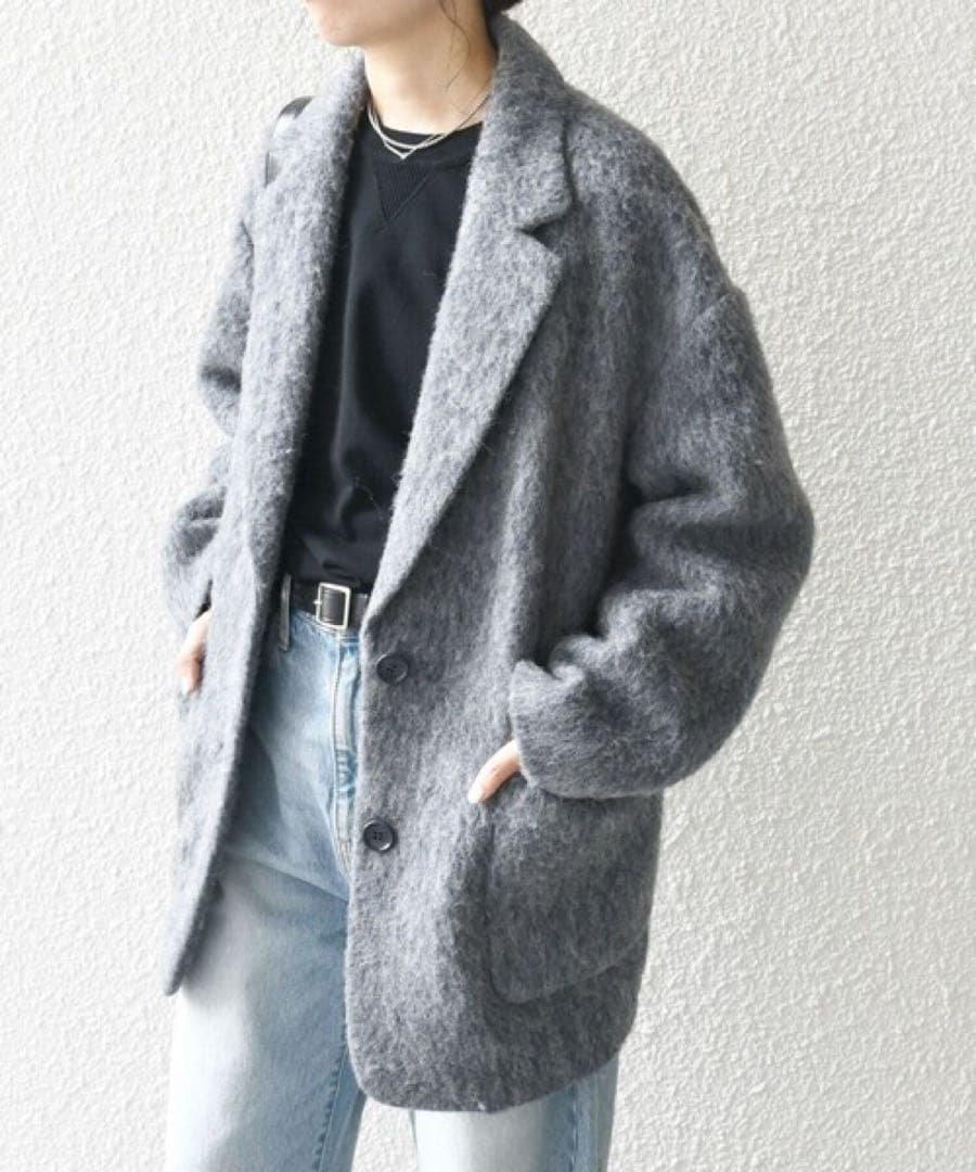 SHIPS any: ☆ ウール ミックス シャギー シングル コート　新品