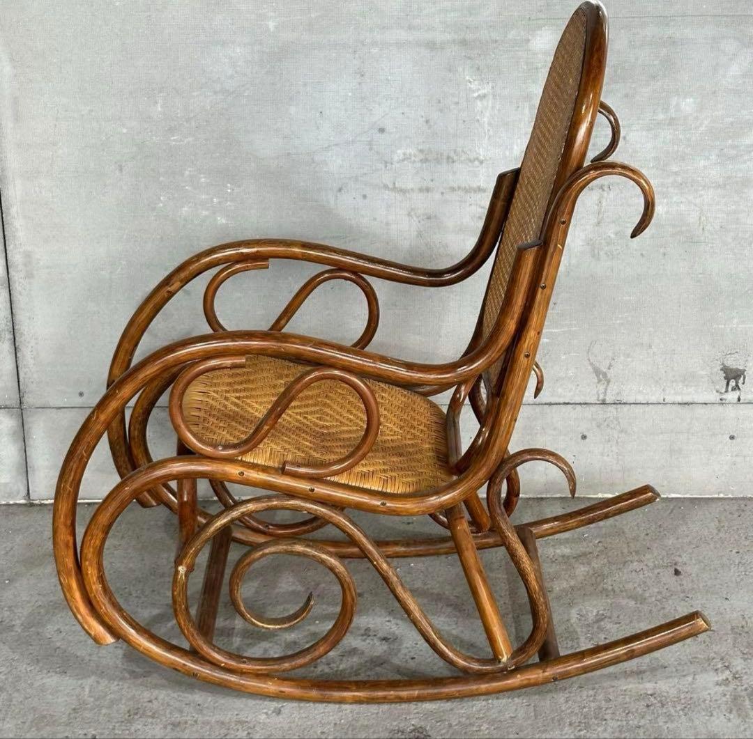 ꧁チワワ꧂ラタン ロッキングチェア　ヴィンテージ　送料込　アンティーク