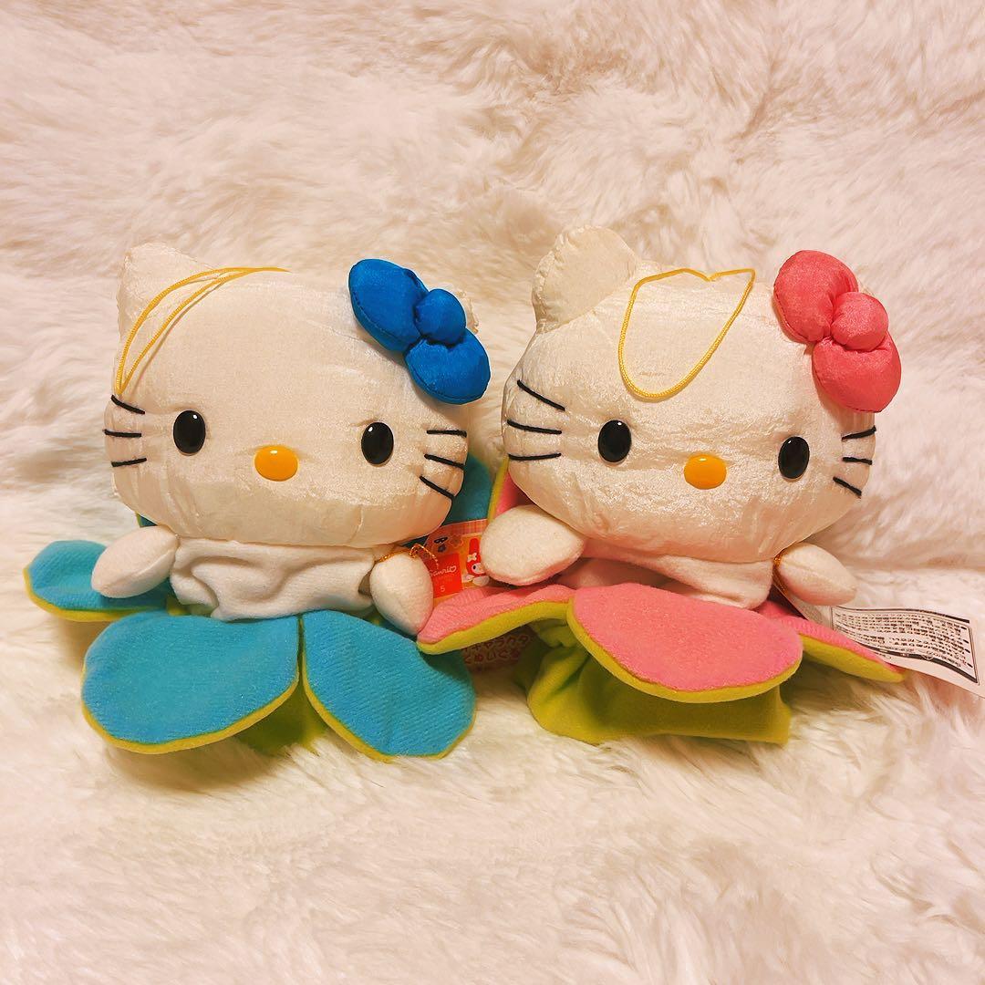 希少レア　ハローキティ　ぬいぐるみ　巾着　花　フラワー　平成レトロ