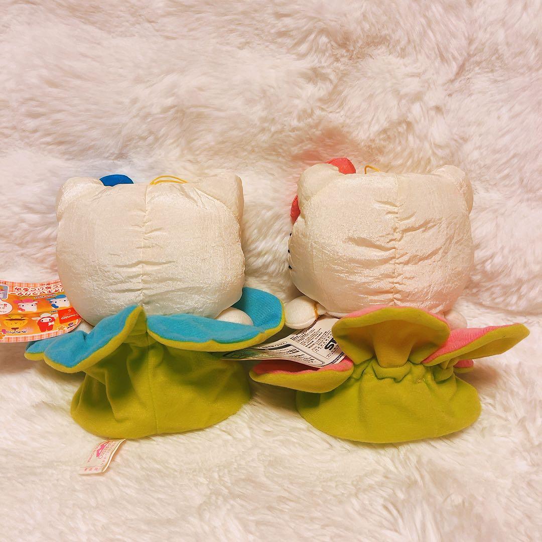希少レア　ハローキティ　ぬいぐるみ　巾着　花　フラワー　平成レトロ