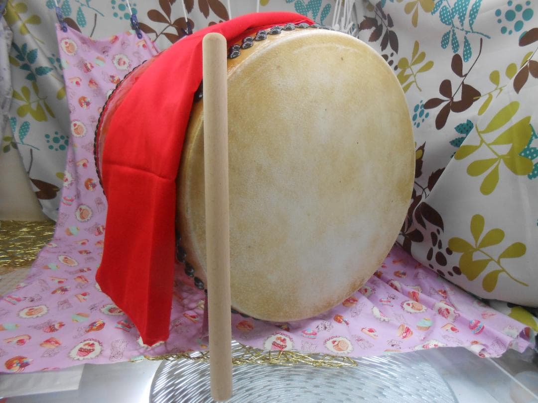 新品未使用(送料無料)28.500円エイサー大太鼓39cmサージ/モス布撥付き